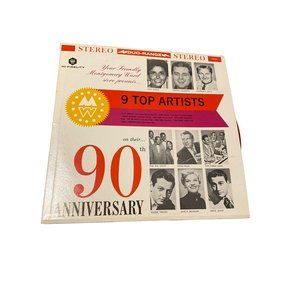 Vintage vinyl record 90th anniversary 9 top artists  Montgomery Ward red vinyl